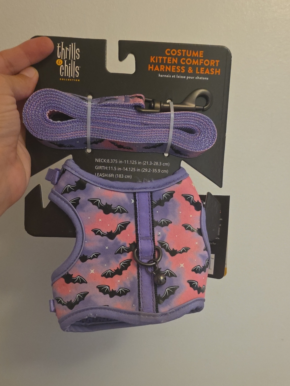 Purple Bat Costume Kitten Harness & Leash